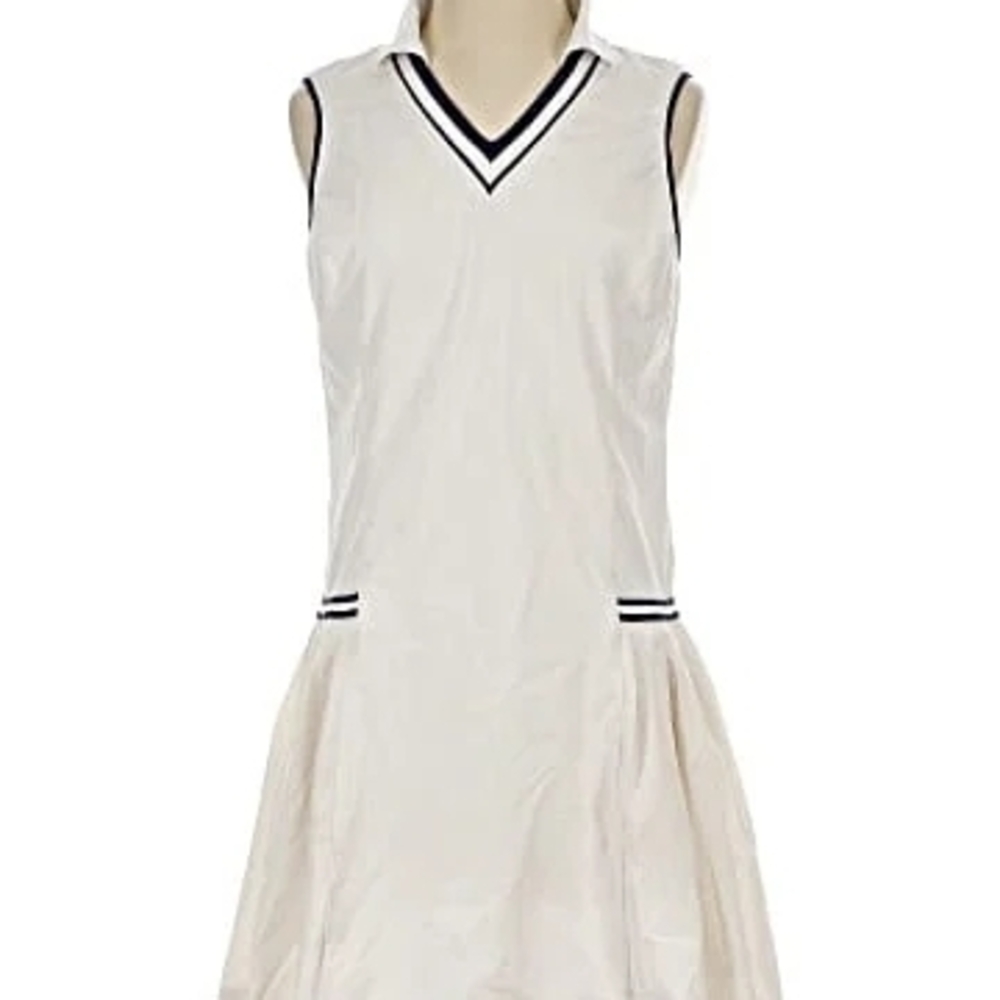 Vineyard Vines White Dress with Dark Blue Trim